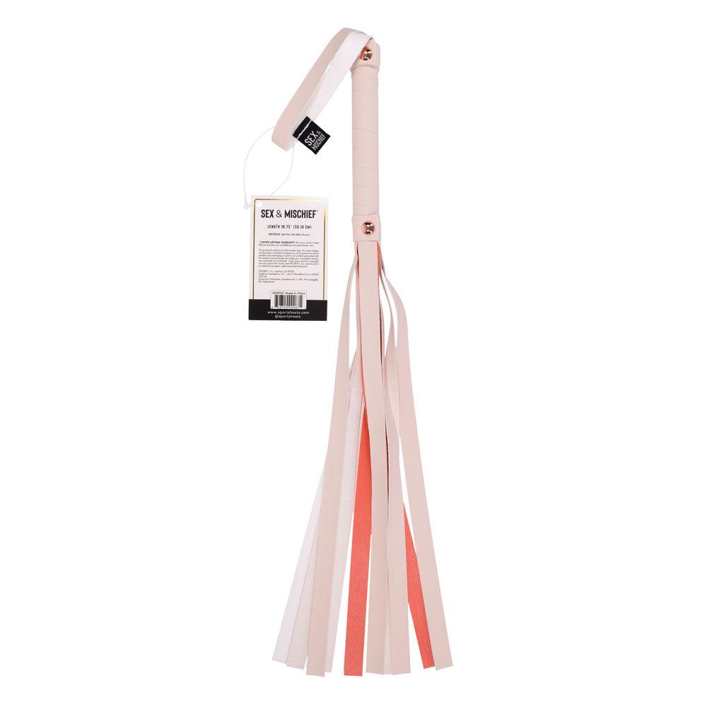 Sex & Mischief Peaches n CreaMe Stripe Flogger - Peach 80 cm Flogger Whip - SS09967