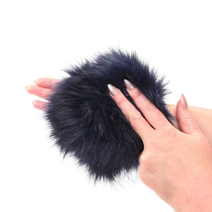 Sex & Mischief Cougar Spiked Sensory Glove - Navy Blue Furry Glove with Metal Spikes - SS09970