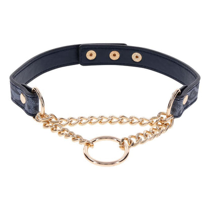 Sex & Mischief Cougar Day Collar - Navy Blue/Gold Collar - SS09974