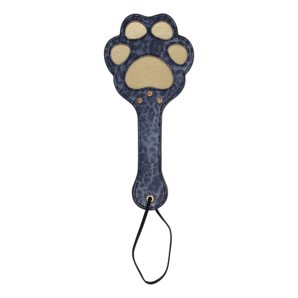 Sex & Mischief Cougar Paw Paddle - Navy Blue/Gold Spanking Paddle - SS09977