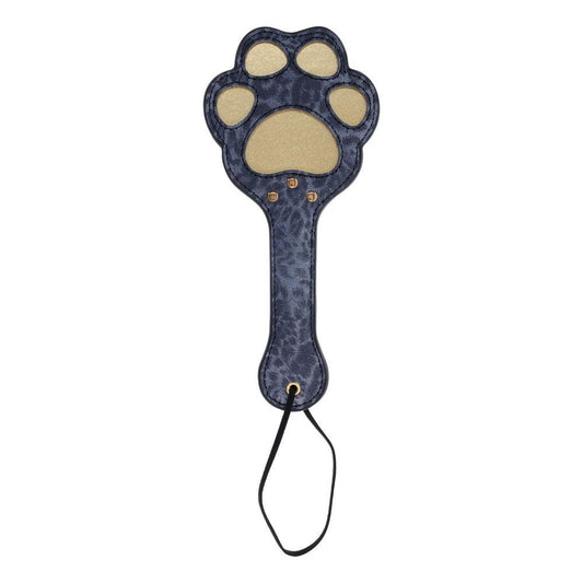 Sex & Mischief Cougar Paw Paddle - Navy Blue/Gold Spanking Paddle - SS09977