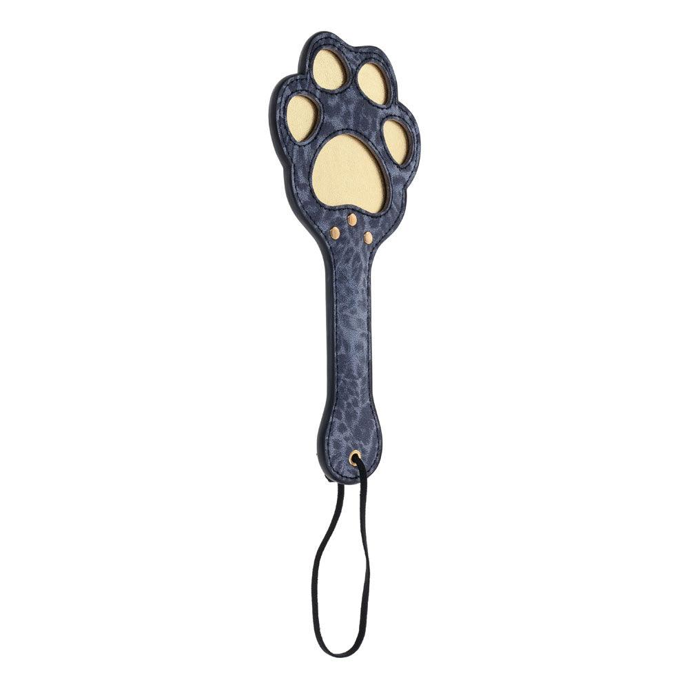 Sex & Mischief Cougar Paw Paddle - Navy Blue/Gold Spanking Paddle - SS09977