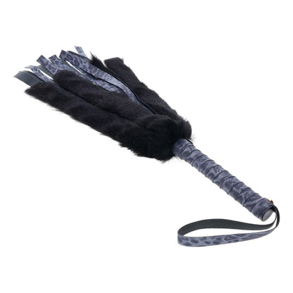 Sex & Mischief Cougar Faux Fur Flogger - Navy Blue/Black Furry Flogger Whip - SS09978