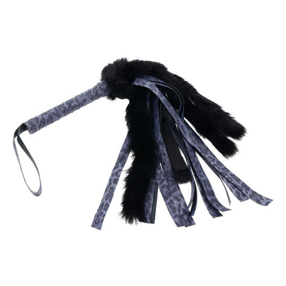 Sex & Mischief Cougar Faux Fur Flogger - Navy Blue/Black Furry Flogger Whip - SS09978