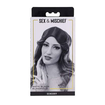 Sex & Mischief Satin Blindfold Black - Black Blindfold - SS10001