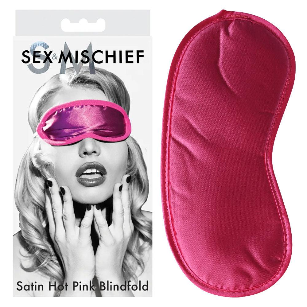 Sex & Mischief Satin Blindfold Hot Pink - Hot Pink Blindfold - SS10004