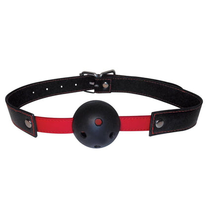 Sex & Mischief Hush Ball Gag - Black/Red Mouth Restraint - SS10022