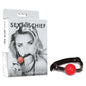 Sex & Mischief Solid Red Ball Gag - Red/Black Mouth Restraint - SS10024