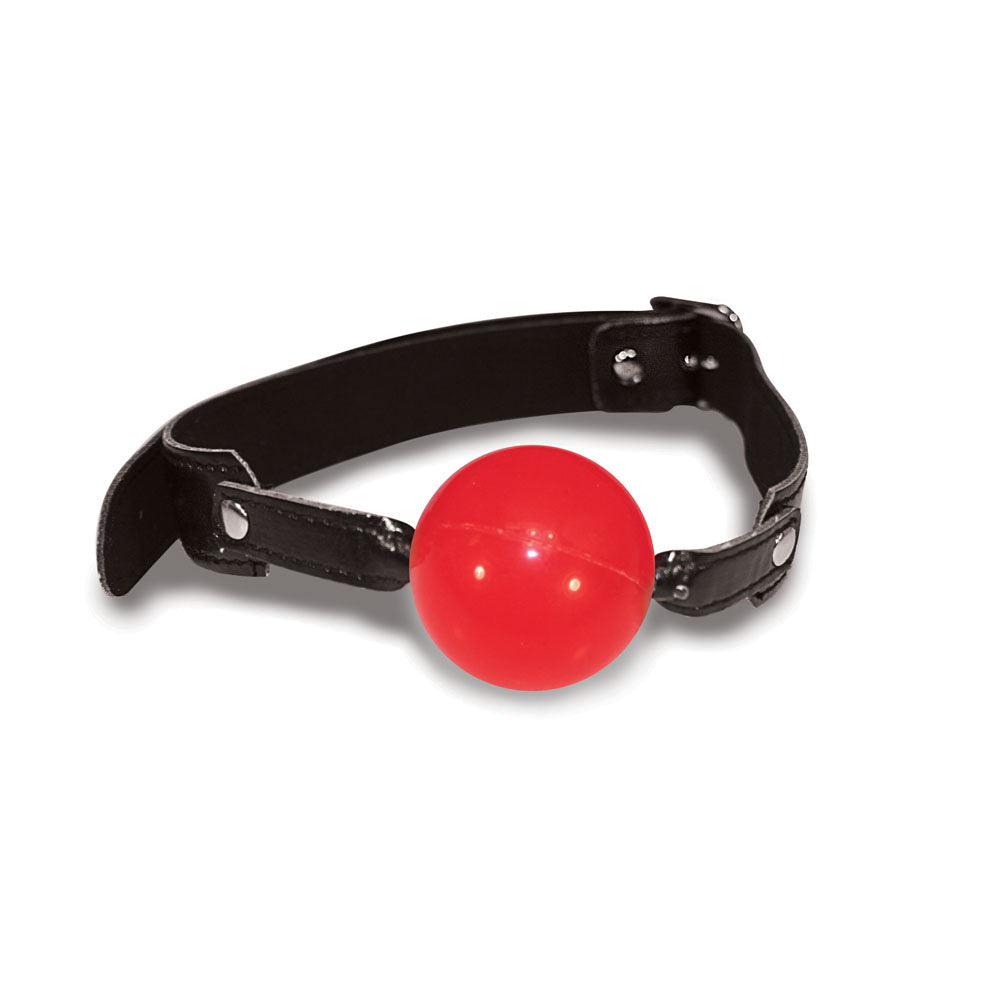 Sex & Mischief Solid Red Ball Gag - Red/Black Mouth Restraint - SS10024