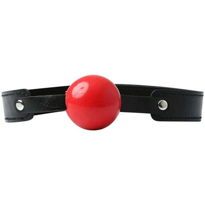 Sex & Mischief Solid Red Ball Gag - Red/Black Mouth Restraint - SS10024