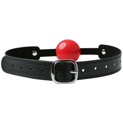 Sex & Mischief Solid Red Ball Gag - Red/Black Mouth Restraint - SS10024