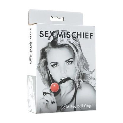 Sex & Mischief Solid Red Ball Gag - Red/Black Mouth Restraint - SS10024