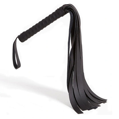 Sex & Mischief Faux Leather Flogger - Black Flogger Whip - SS10040