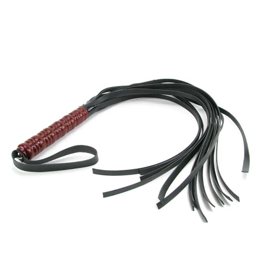 Sex & Mischief Mahogany Flogger - 76 cm Flogger Whip with Wooden Handle - SS10043