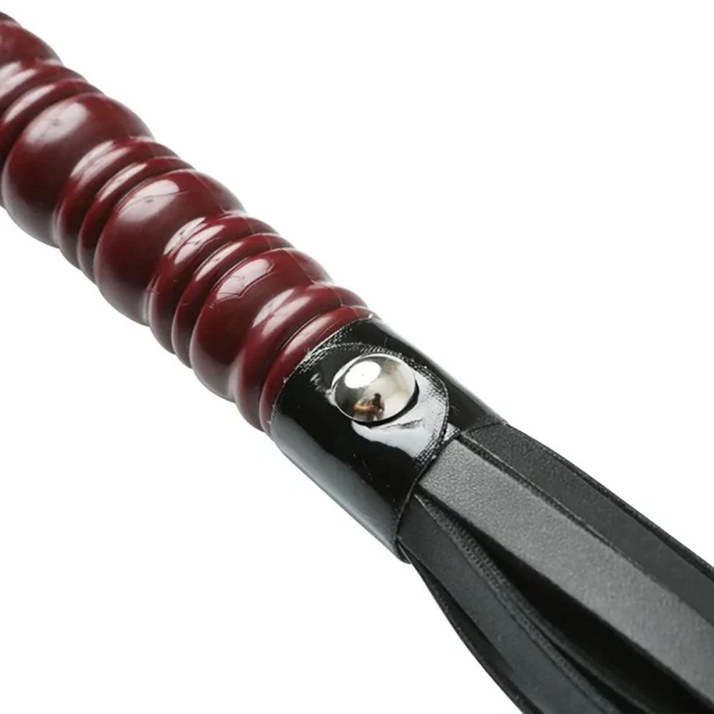 Sex & Mischief Mahogany Flogger - 76 cm Flogger Whip with Wooden Handle - SS10043