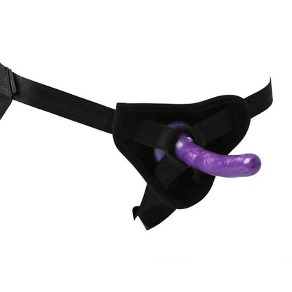 Sex & Mischief Strap-On & Silicone Dildo Kit - Black/Purple Adjustable Strap-On - SS10065