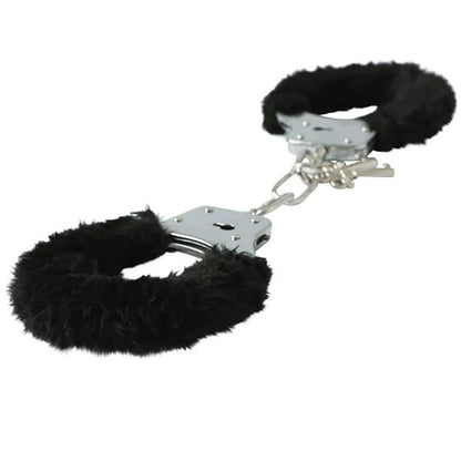 Sex & Mischief Furry Handcuffs - Black - Black Restraints - SS10066