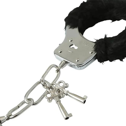 Sex & Mischief Furry Handcuffs - Black - Black Restraints - SS10066