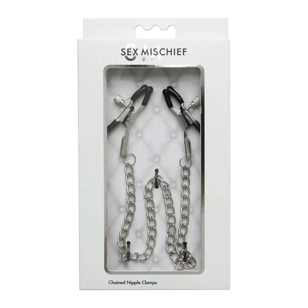 Sex & Mischief Chained Nipple Clamps - Nipple Clamps with 30 cm Chain - SS10089