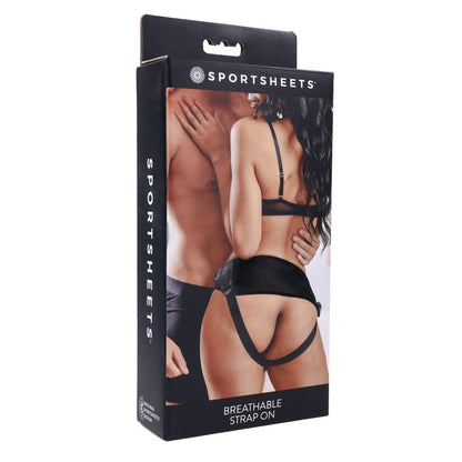 SPORTSHEETS Breathable Strap On - Black Adjustable Strap-On Harness (No Probe Included) - SS31002