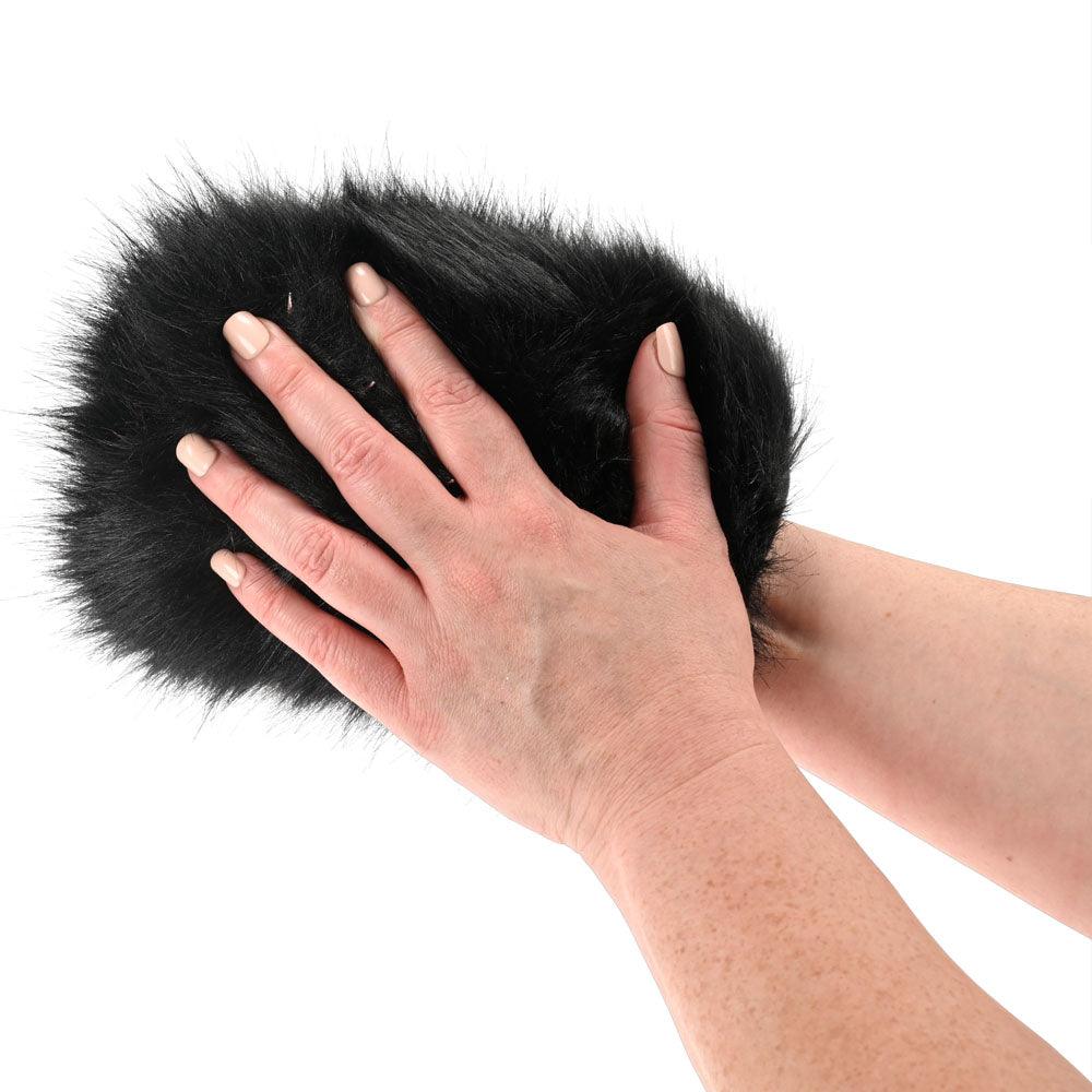 SPORTSHEETS Spiked Sensory Mitt - Black Furry Mitt with Spikes - SS32405