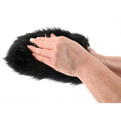 SPORTSHEETS Spiked Sensory Mitt - Black Furry Mitt with Spikes - SS32405