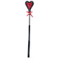 Sex & Mischief Heart Beat Crop - Black/Red 37.5 cm Crop Whip - SS77018