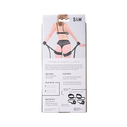 Sex & Mischief Thigh & Wrist Cuffs - Black Restraints - SS92127