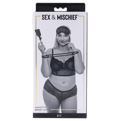 Sex & Mischief Knotty Brat Kit - Black Bondage Kit - 3 Piece Set - SS92128