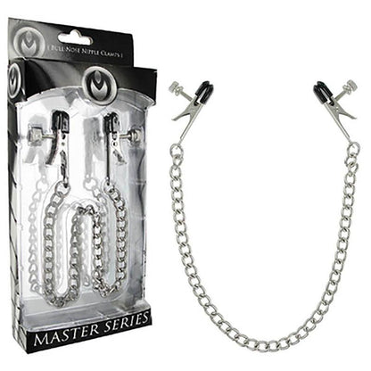 Master Series Ox Bull Nose Nipple Clamps - Metal Nipple Clamps with Chain - ST188