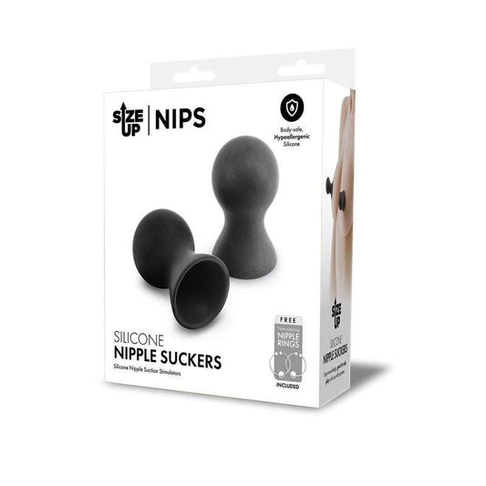 Size Up Silicone Nipple Suckers - Black - Set of 2 - SU105