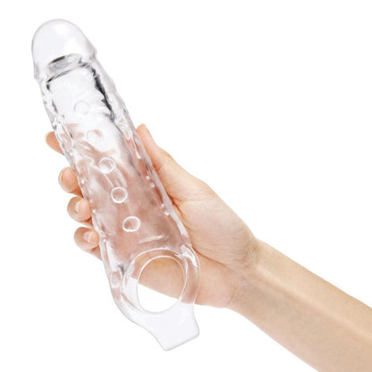 Size Up 1 Inch See-Thru Stretch Penis Extender - Clear 2.5 cm (1'') Penis Extension Sleeve - SU408