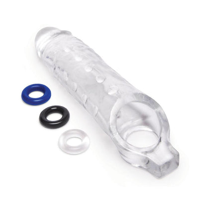 Size Up 1 Inch See-Thru Stretch Penis Extender - Clear 2.5 cm (1'') Penis Extension Sleeve - SU408