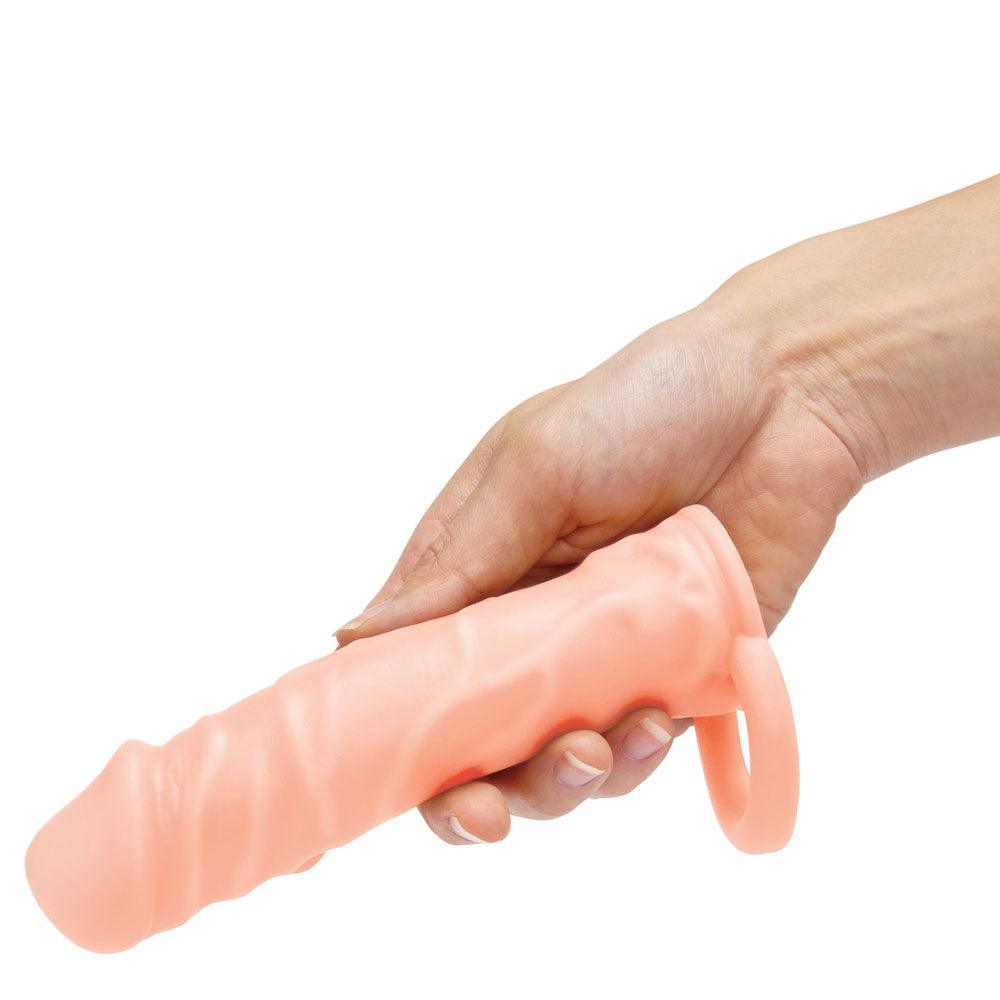 Size Up Realistic 1 Inch Penis Extender - Flesh - Flesh 2.5 cm (1'') Penis Extension Sleeve - SU411