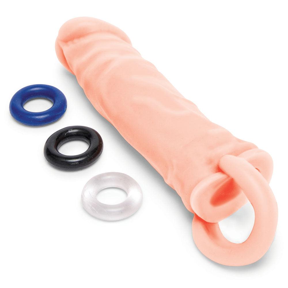 Size Up Realistic 1 Inch Penis Extender - Flesh - Flesh 2.5 cm (1'') Penis Extension Sleeve - SU411