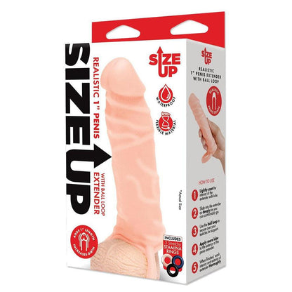 Size Up Realistic 1 Inch Penis Extender - Flesh - Flesh 2.5 cm (1'') Penis Extension Sleeve - SU411