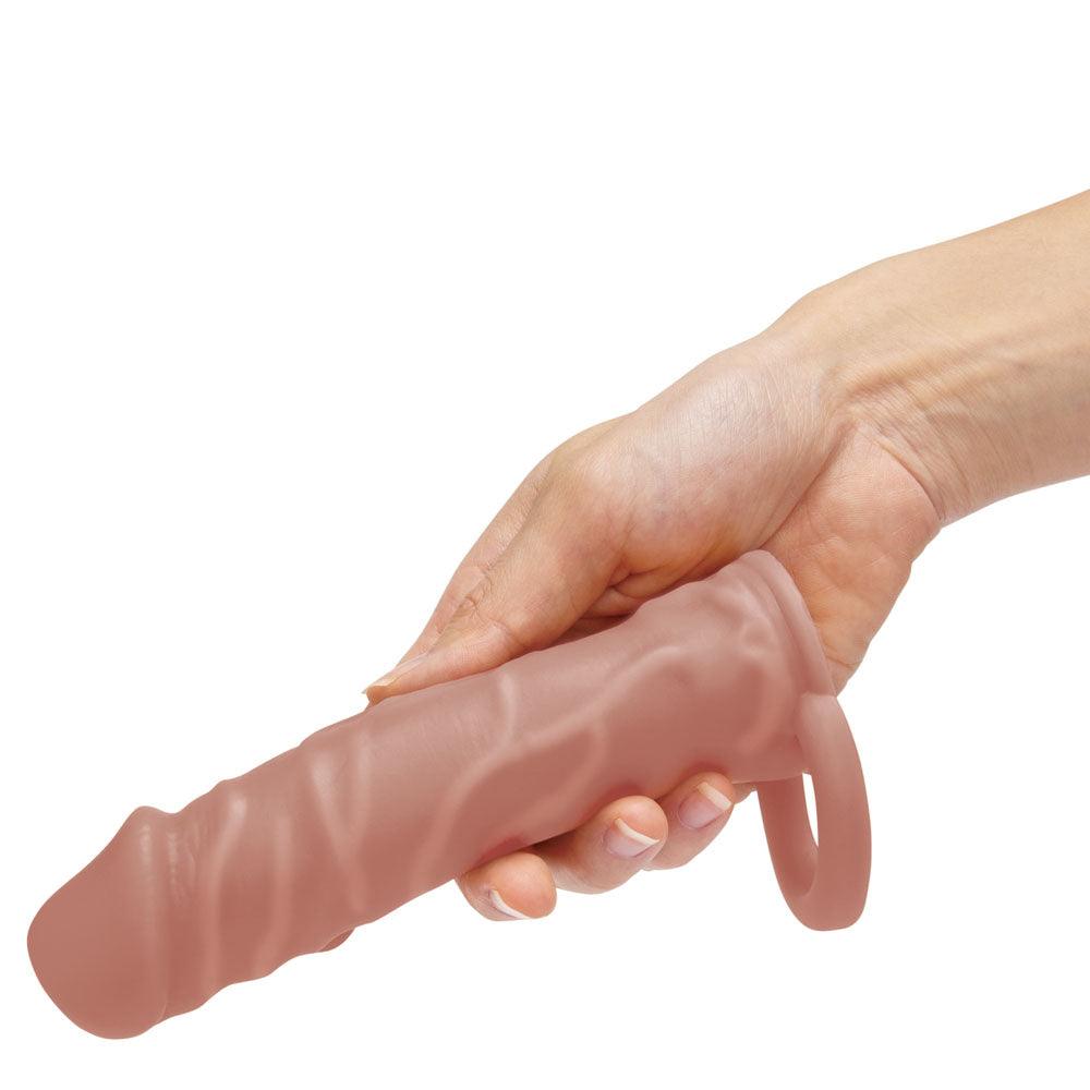 Size Up Realistic 1 Inch Penis Extender - Tan - Tan 2.5 cm (1'') Penis Extension Sleeve - SU412