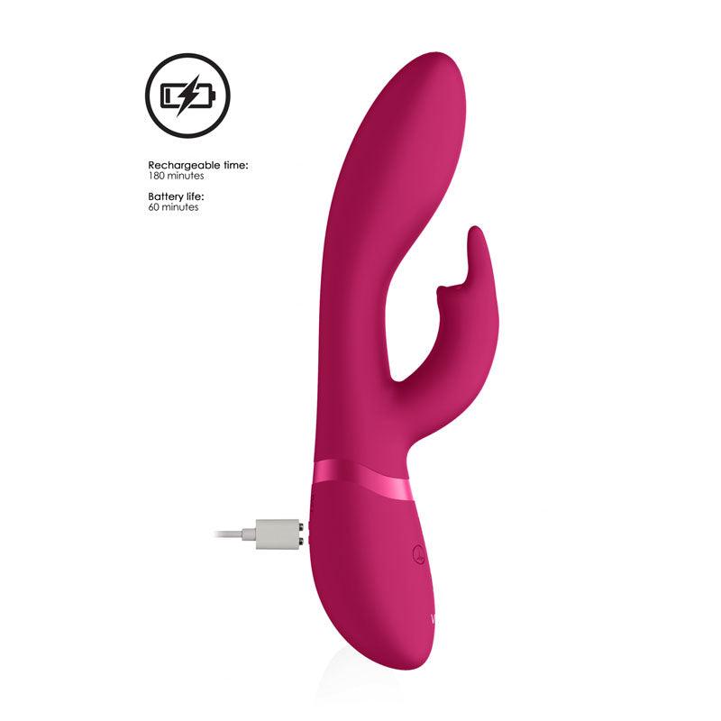 Vive Zosia - Pink 21.3 cm USB Rechargeable Rabbit Vibrator - VIVE016PNK