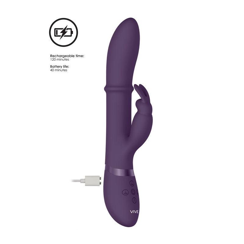 Vive Halo - Purple 24.5 cm USB Rechargeable Rabbit Vibrator - VIVE023PUR