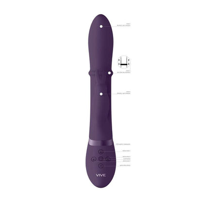 Vive Halo - Purple 24.5 cm USB Rechargeable Rabbit Vibrator - VIVE023PUR