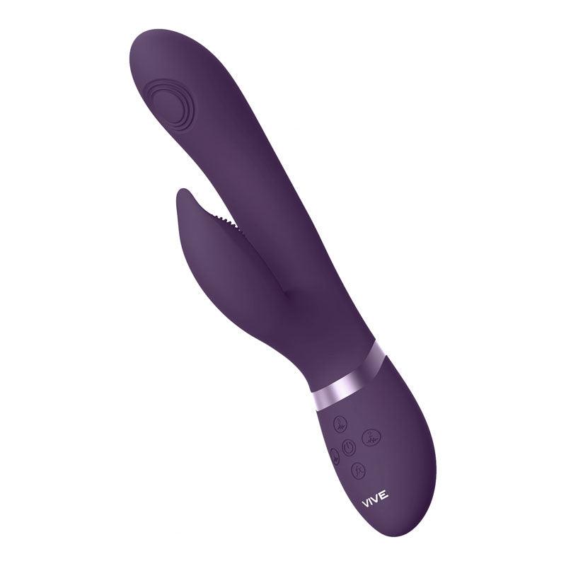 VIVE Aimi - Purple - Purple 22.3 cm USB Rechargeable Rabbit Vibrator - VIVE029PUR