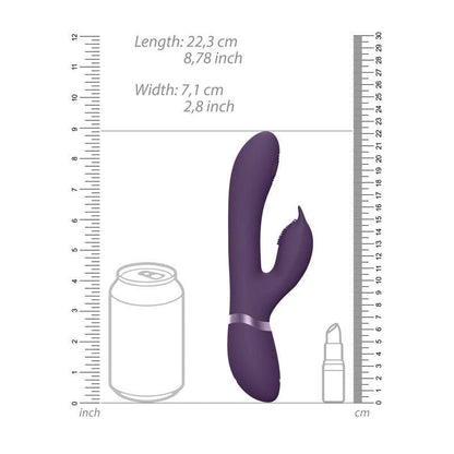 VIVE Aimi - Purple - Purple 22.3 cm USB Rechargeable Rabbit Vibrator - VIVE029PUR