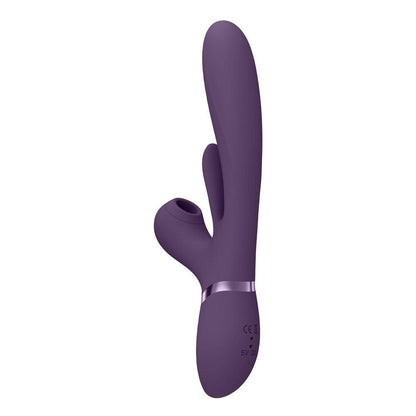 VIVE Ena - Purple - Purple 25 cm USB Rechargeable Thrusting Vibrator with Air Wave Stimulator - VIVE051PUR