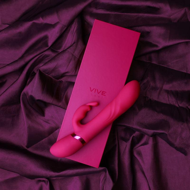 VIVE Nari - Pink - Pink 24.1 cm USB Rechargeable Rabbit Vibrator - VIVE053PNK