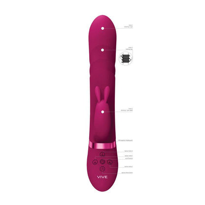 VIVE Nari - Pink - Pink 24.1 cm USB Rechargeable Rabbit Vibrator - VIVE053PNK