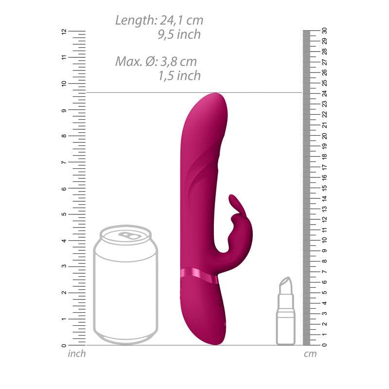 VIVE Nari - Pink - Pink 24.1 cm USB Rechargeable Rabbit Vibrator - VIVE053PNK