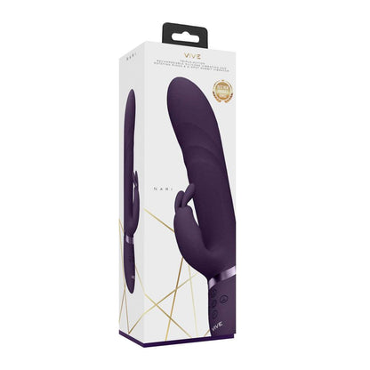 VIVE Nari - Purple - Purple 24.1 cm USB Rechargeable Rabbit Vibrator - VIVE053PUR