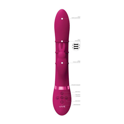 VIVE Sora - Pink - Pink 24.2 cm USB Rechargeable Rabbit Vibrator - VIVE054PNK