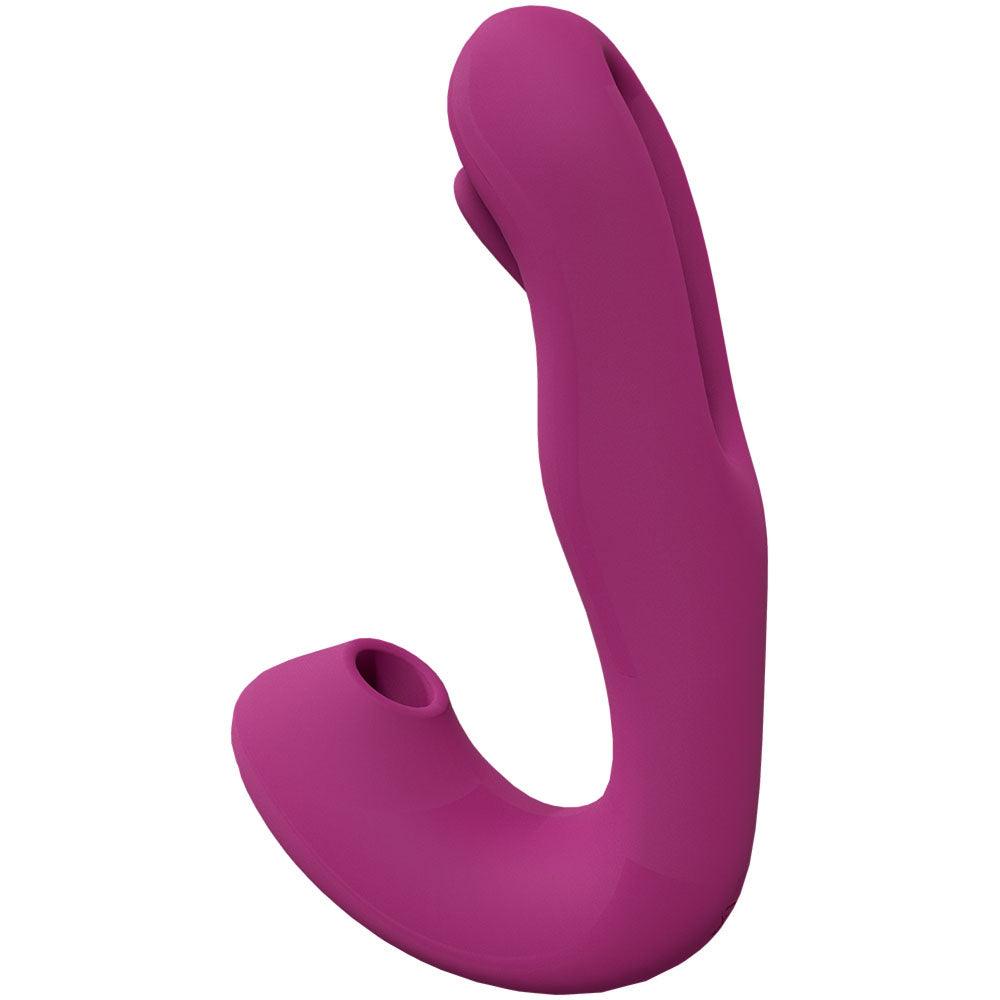 VIVE Yuna - Pink - Pink USB Rechargeable Flapping Vibrator with Air Pulsation - VIVE055PNK