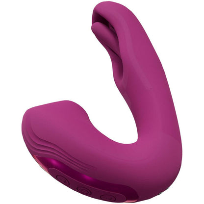 VIVE Yuna - Pink - Pink USB Rechargeable Flapping Vibrator with Air Pulsation - VIVE055PNK